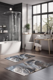 Mijölnir Juego de 2 Alfombrillas de Baño Multicolor CT-5036